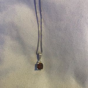 Sterling silver w/ garnet stone necklace